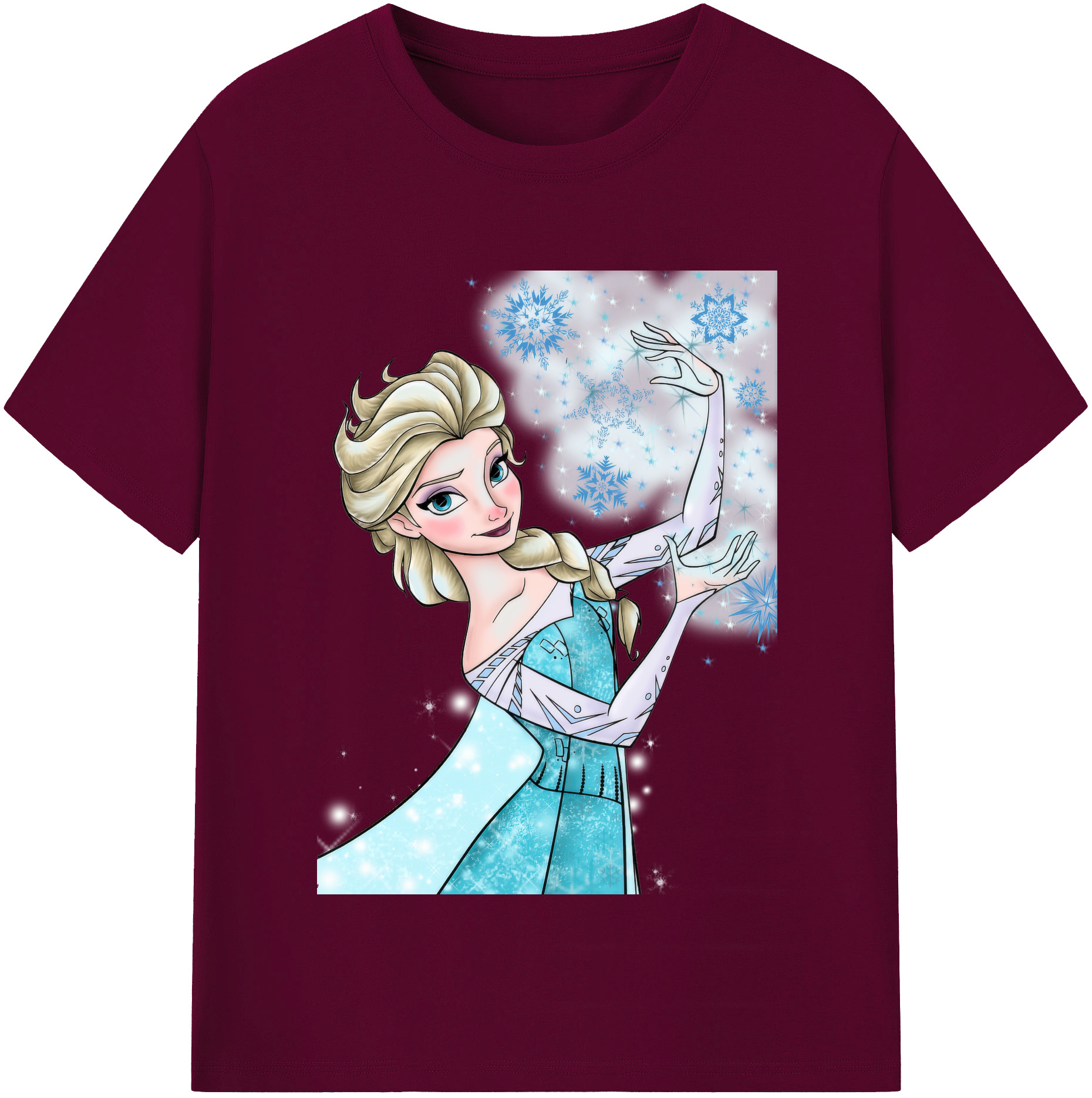 （画像用） アナと雪の女王 アンナ エルサ Frozen Anna Elsa レディースカジュアルプリントTシャツ（綿100％）